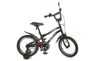 Велосипед дитячий PROF1 16,  Y16252-1 Urban, SKD75, ліхтар, дзвінок, дзеркало, додаткові колеса, чорний (мат)