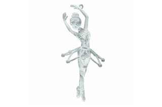 Новорічна іграшка Балерина (прозорий/срібло) 9х12х0.30 см