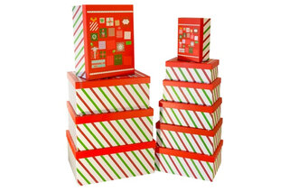 Подарункові святкові картонні коробки 17108001,  комплект 10шт