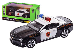 Машина металева АВТОПРОМ 68396 1:32 2013 Chevrolet  Camaro  SS-Police, на батарейки, світло, звук, відкриваються двері, коробка 18*9*9 см