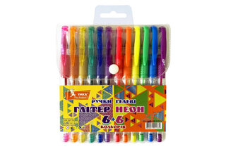 Набір гелевих ручок УМКА  6+6 кольорів Glitter+Neon