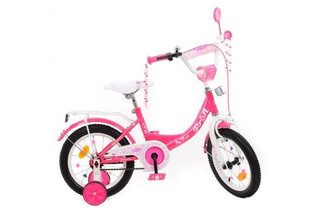 Велосипед дитячий PROF1 14,  Y1413 Princess, SKD45, ліхтар, дзвінок, дзеркало, додаткові колеса, малиновий