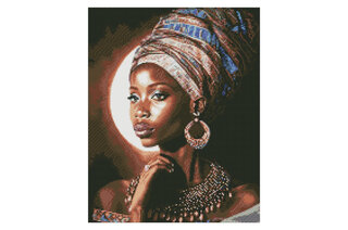 Набір з алмазною мозаїкою "Африканська красуня" AMO7661 з АВ стразами 40х50см IDEYKA