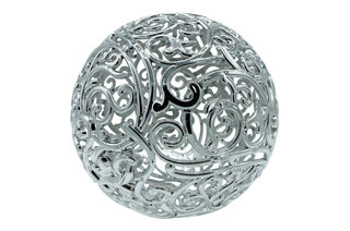 Новорічна іграшка Куля гальваніка (срібло) 8 см