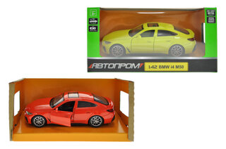 Машина металева "Автопром" 4378,  1:43 BMW I4 M50, 2 кольори, відкриваються двері, в коробці р. 14,5*6,5*7см