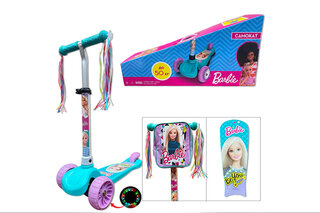 Самокат дитячий 3-х колісний LS2119 Barbie, PU світло