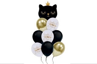 Набір з 9 повітряних кульок "Чорний котик"  ТМ "Твоя Забава"