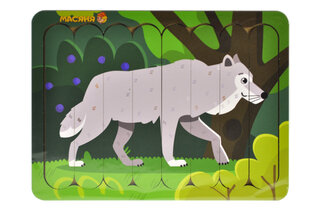 Пазл-вкладка, серія лісові тварини "Вовчик"