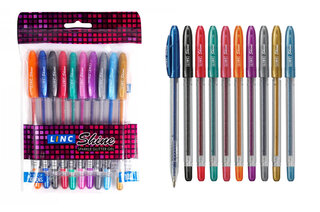 Ручка гелева з глітером Shine LINC 420445 Мікс кольорів 1,0 мм 10шт