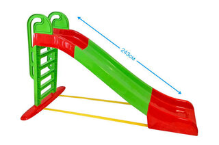 Гірка велика для катання дітей (зелена з червоними вставками) 243 см 014550/1 DOLONI