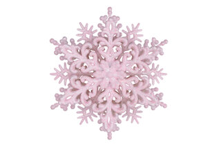 Новорічна іграшка Сніжинка класика об`ємна (рожевий) 12*4 см