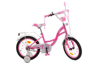 Велосипед дитячий PROF1 18 Y1821 Butterfly, SKD45, ліхтар, дзвінок, дзеркало, додаткові колеса, рожевий
