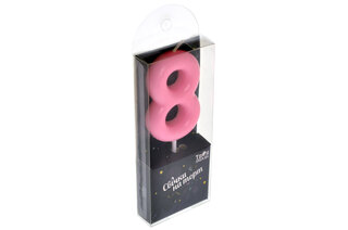 Свічка-цифра '8' ніжно-рожева ТМ ' Твоя забава' (4,5см)