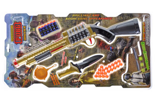Гвинтівка "PUBG" з трьома видами куль на блістері 3328-17 р.60*33*4см