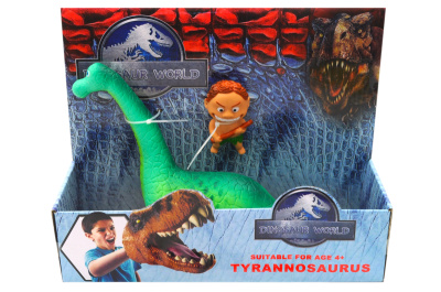 Динозавр пластмасовий з міні фігуркою хлопчика в коробці YF01A-1