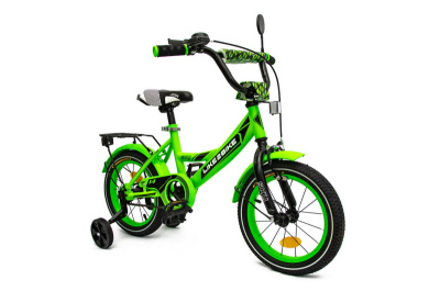 Велосипед дитячий 2-х колісний "14'' 211414 Like2bike Sky, салатовий, рама сталь, з дзвінком, ручні гальма