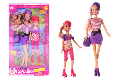 Лялька Defa 8130 сестрички на роликах з рюкзаком, в коробці 20*34,5*6 см