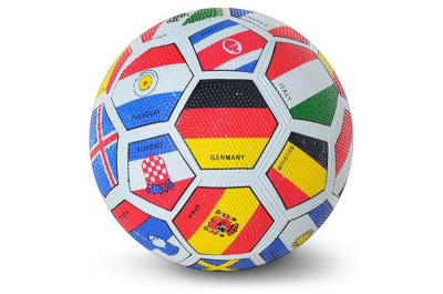 М'яч футбольний VA 0004 FLAG розмір 5, резина, Grain зернистий, 350-370г, в кульку