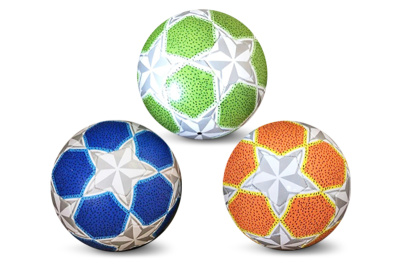 М'яч футбольний EV 3327 розмір 5, ПВХ 1,8 мм, 32 панелі, 300-320 г, 3 кольори, в кульку