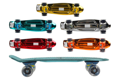 Скейт GSK-0005 пластик, блискучий PU світло 68*19 см 5 кольорів