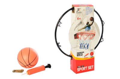 Баскетбольне кільце MR 0170 (кільце 25 см (метал), сітка, м'яч, насос, кріплення) в коробці 25*30*6,5 см