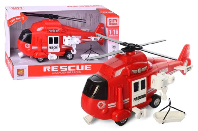 Вертоліт "Пожежник" інерційний, озвучений, зі світлом, в коробці WY750B р.32,5*12*19 см