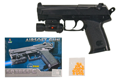 Пістолет SP3855-C з кульками, світло, в коробці – 23*16*4 см, р-р іграшки – 21 см 