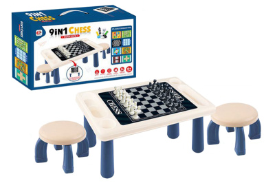 Шахи S5511 9 в 1, стіл + 2 стільця в наборі, в коробці 49,5*31,3*10 см