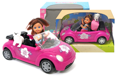 Лялька "Mini doll" з машиною та собачкою в коробці K899-14 р.25х12х16 см.
