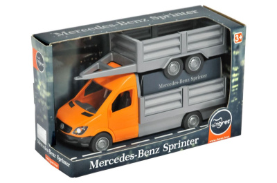 Автомобіль "Mercedes-Benz Sprinter" бортовий з причіпом (помаранчевий) 39667 Tigres