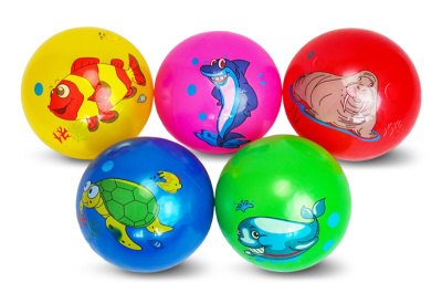 М'яч 9' BT-PB-0119 морські тварини 10 малюнків, 5 кольорів, 60 г сітка