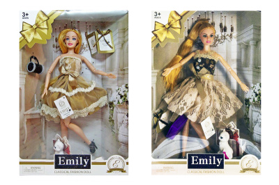 Лялька "Emily" QJ067/QJ067C 2 види, шарнір, аксесуари, в коробці 22*6,5*33 см