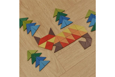Дерев'яна розвиваюча гра "Трикутна мозаїка" 64 деталі 900194 IGROTECO
