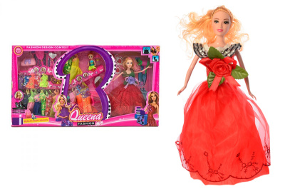 Лялька з гардеробом ZH2591 27 см, дочка 10 см, плаття, дзеркало, пляшечка, сумочка, коробка 64-34-6 см