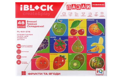 Конструктор IBLOCK PL-921-278 144 деталі, дошка для малювання+2 маркери в коробці 29,5 * 6,5 * 25 см