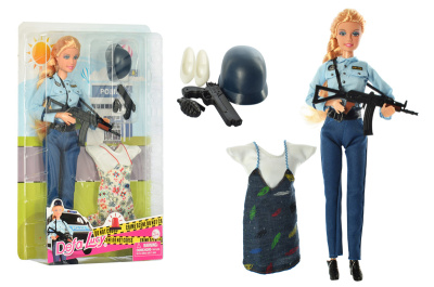 Лялька з одягом DEFA 8388-BF шарнірна, 29 см, поліція, плаття, 2 види, в коробц, 21,5-31,5-5 см
