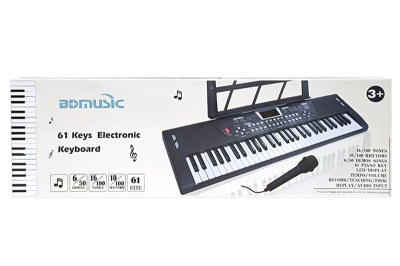 Піаніно BD-601/602 батарейки, 61 клавіша, з мікрофоном, USB-кабель, в коробці 74,5*9*23,5 см