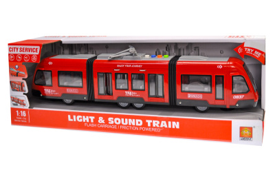 Трамвай інерційний, озвучений, зі світлом, в коробці WY930AB р.48*10,5*16,5см