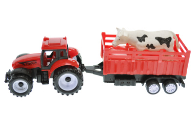 Трактор інерційний з причіпом і коровою, в ковпаку 9975-2A
