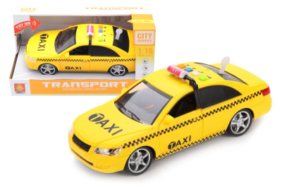 Машина "Таксі" інерційна, озвучена, зі світлом, в коробці WY560C р.29*12,5*15 см
