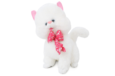 Котик білий з бантиком 1085/50 (50см)
