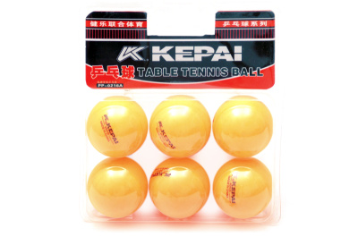 Тенісні м'ячики KEPAI на блістері 6 шт., білі та оранжеві PP-0216A р.14*12,5*4см.