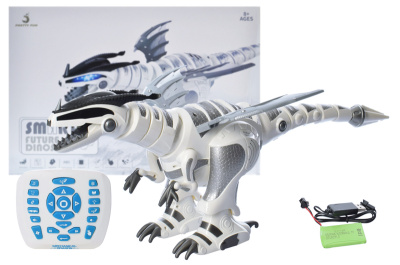 Динозавр на радіокеруванні, озвучений, зі світлом, ходить, акумулятор, в коробці 30368 р.46*17*32см.