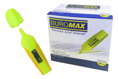 Текст-маркер NEON, жовтий, в уп. 12 шт (продається упаковкою), BM.8904-08